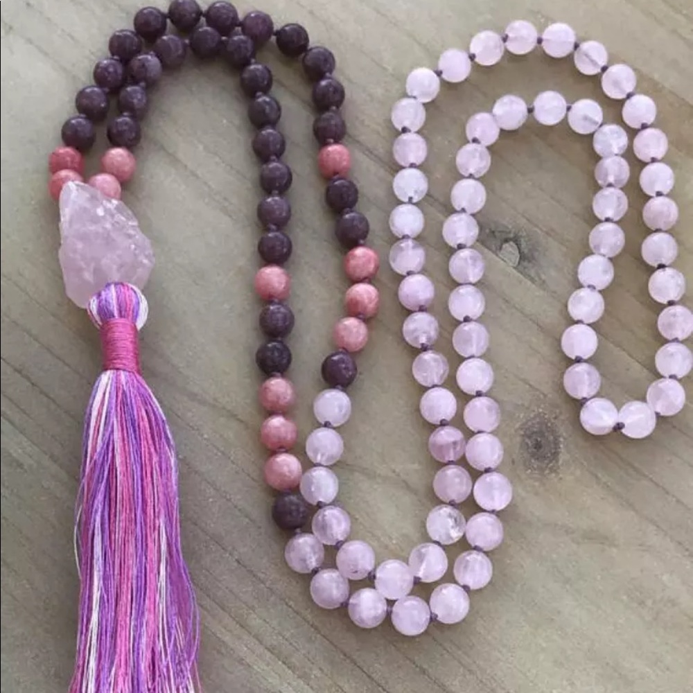 Last one! Rose quartz, amethyst and pink jade Mala ✨charged✨ - Picture 1 of 8
